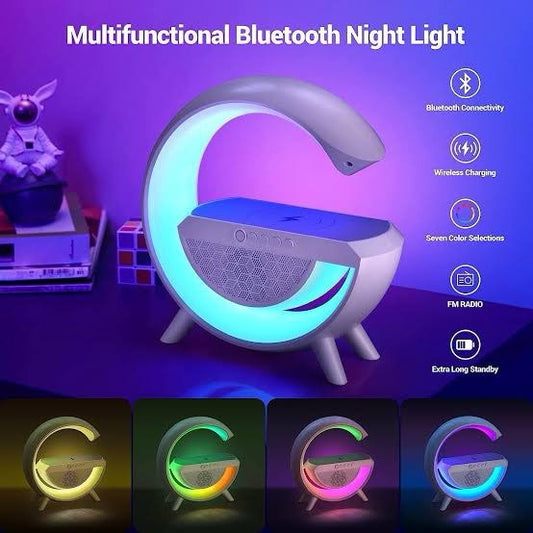 *G-Shape LED Wireless Charging Speaker Lamp | 4 in 1 Lamp with Bluetooth Speaker | G-Shape Atmosphere Lamp | G Shape Lamp | Dynamic G Lamp | G Shape Wireless Charger With Lamp*