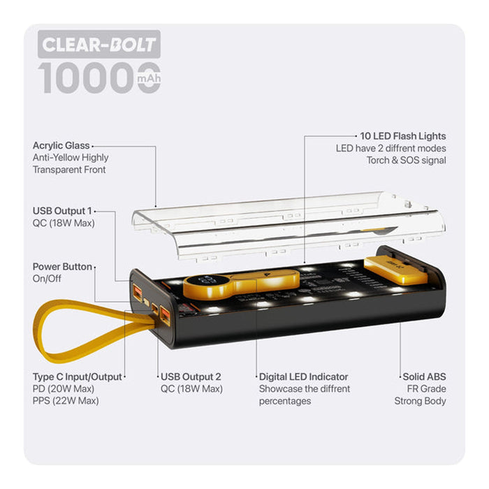 Transparent 10,000mAh Power Bank